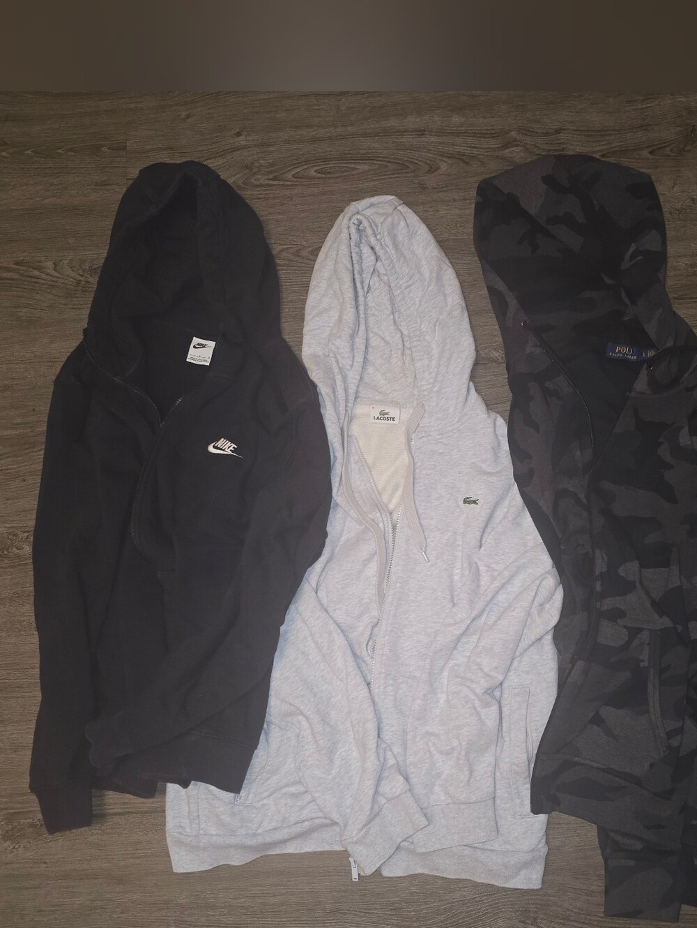 Mens Zip Hoodie Bundle Size L Nike Lacoste Polo Ralph Lauren 3 Items